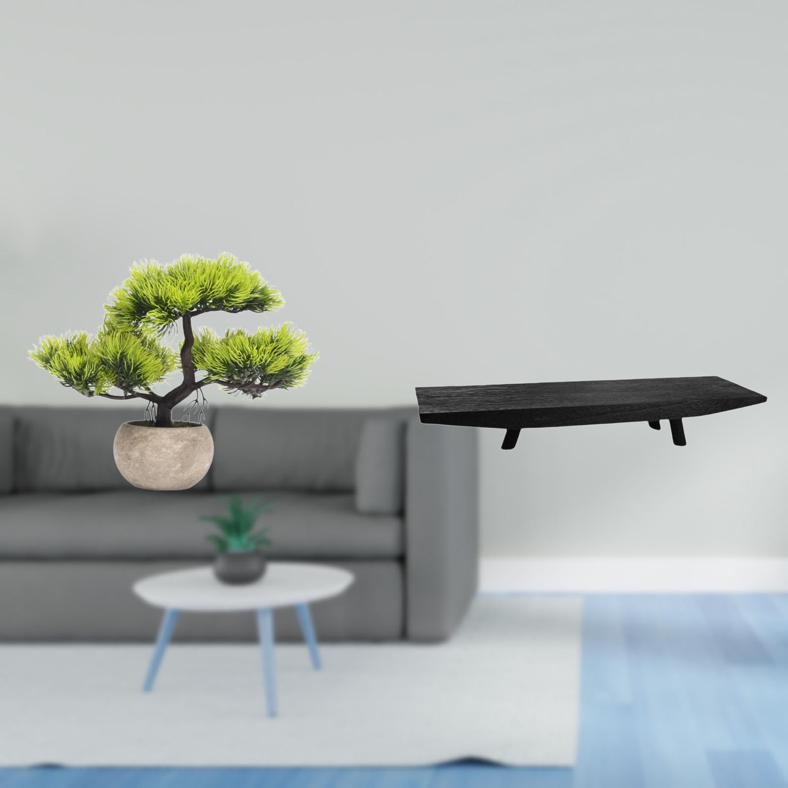 SECRET DESIRE Artificial Bonsai Tree Greenery Collection Faux Plant in Pot for Table Centerpieces with Wood Storage Tray Home Decoration Multi Use Rustic Decorative Snack Serving Bowl for Wedding Pant-image-45