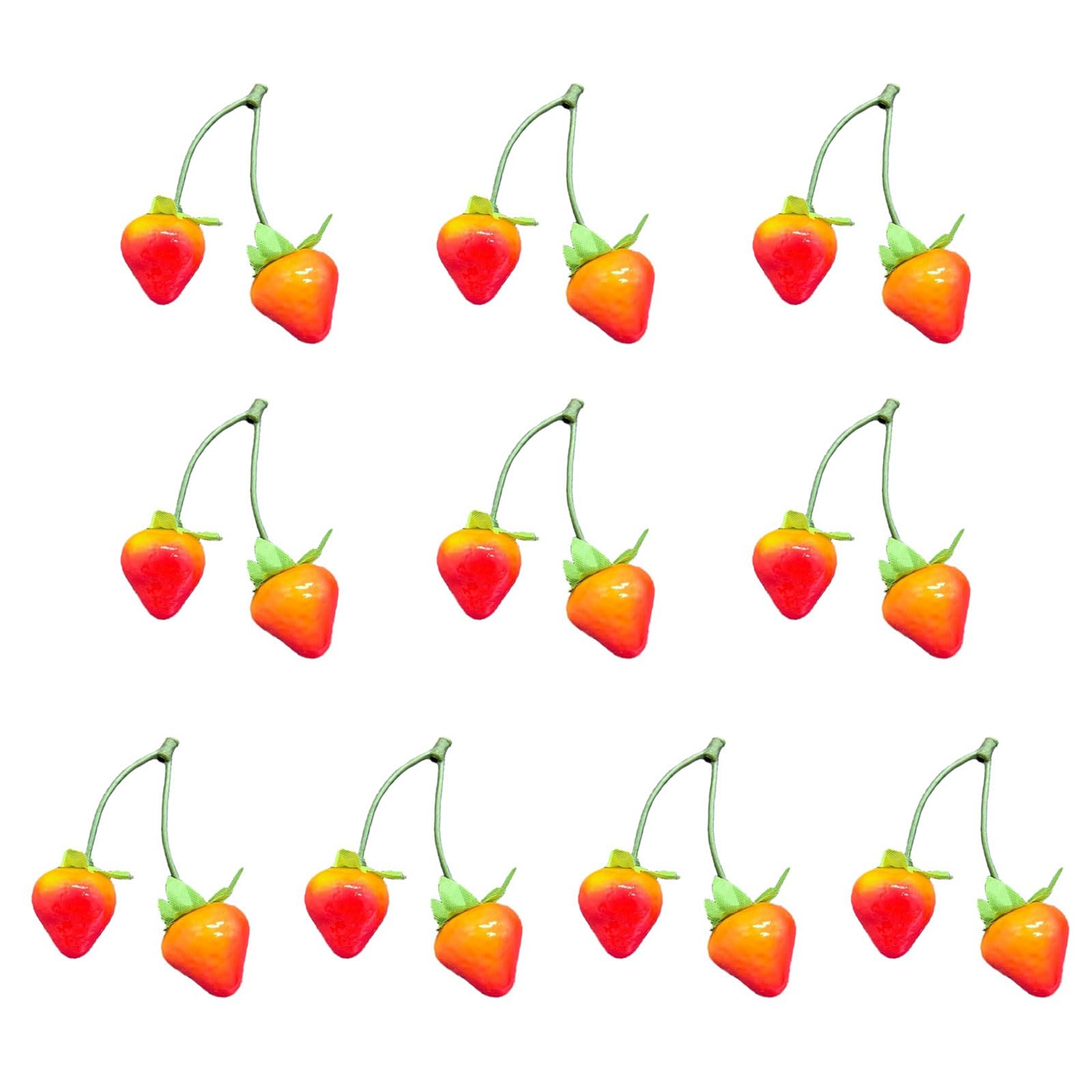 Buxuaaaa Artificial Strawberry Fake Fruit Natural Appearance Realistic Fake Strawberry Model Perfect for Photography 10pc Party