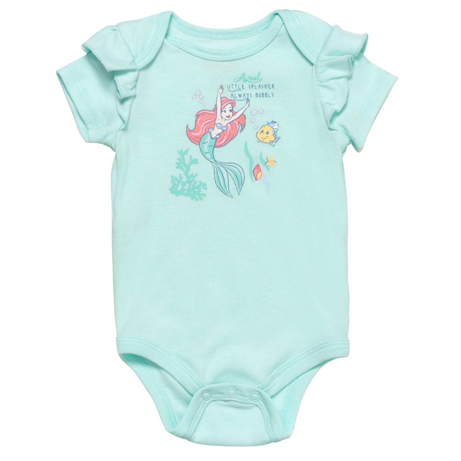 Disney Baby - Mädchen Princess Ariel Belle Tiana Baby Girls Bodysuit Bubble Shorts And Headband 3 Piece Outfit Set Newborn To Infant Koordiniertes Outfit