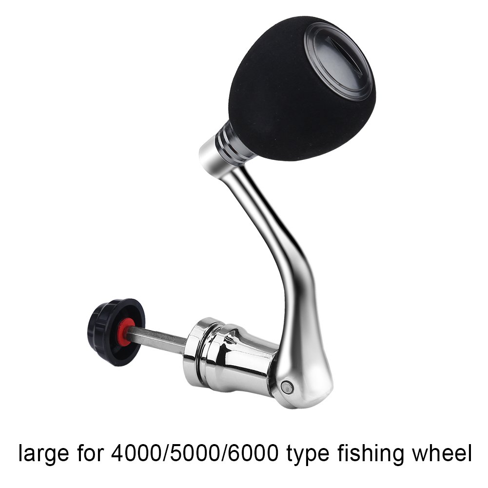 predolo Poignée de moulinet rotatif pour pêche sur roche Accessoires de pêche en métal Pièces de rechange avec bouton d'alimentation rond Poignée d'alimentation Argenté predolo Poignée de moulinet rotatif pour pêche sur roche Accessoires de pêche en métal Pièces de rechange avec bouton d'alimentation rond Poignée d'alimentation Argenté