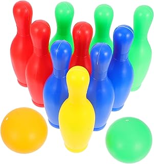 KOMBIUDA 1 Conjunto De Boliche De Plástico Conjunto De Boliche Brinquedo De Boliche Infantil Conjunto De Bolas De Boliche Para Crianças Brinquedos De Mesa Conjunto De Boliche Infantil