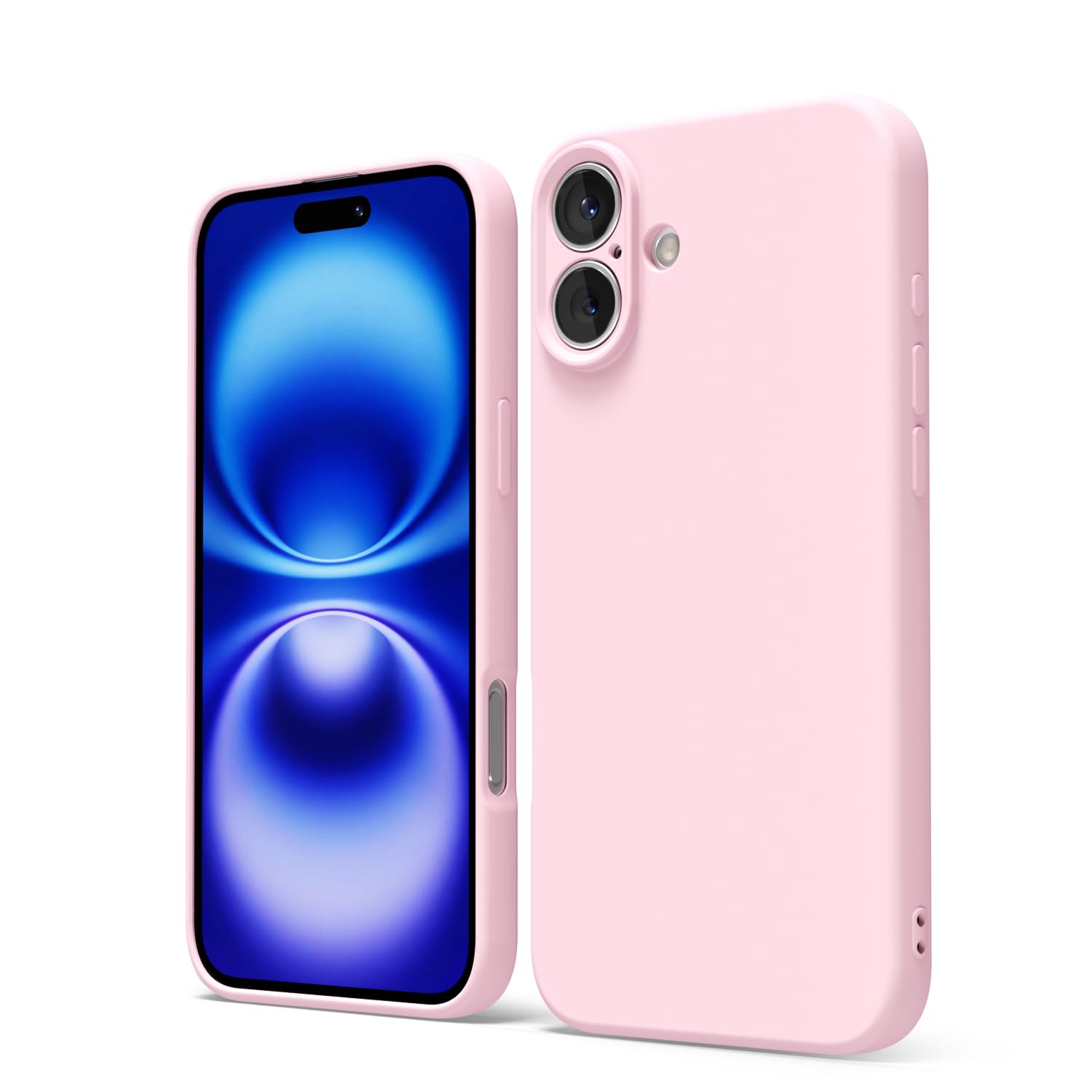 oakxco for iPhone 16 Pro Max Case Liquid Silicone, Soft Rubber Gel Elegant Aesthetic Basic Simple Cover, Cute Thin Slim TPU Matte Solid Color Plain Smooth Case for Women Girl, Light Pink — view 1305