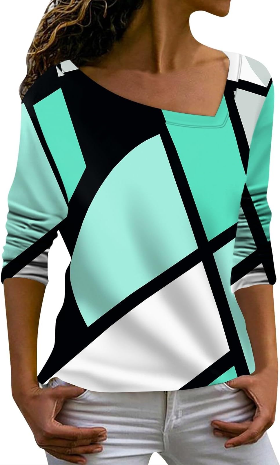 genericWomens Fall Tops Plus Size Shirts Long Sleeve V Neck Asymmetrical Tops 2024 Trendy Clothes