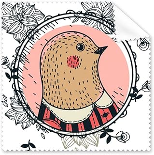 Pigeon Flower Cartoon Illustration Pattern Cleaning Cloth Phone Screen Glasses Cleaner 5pcs
