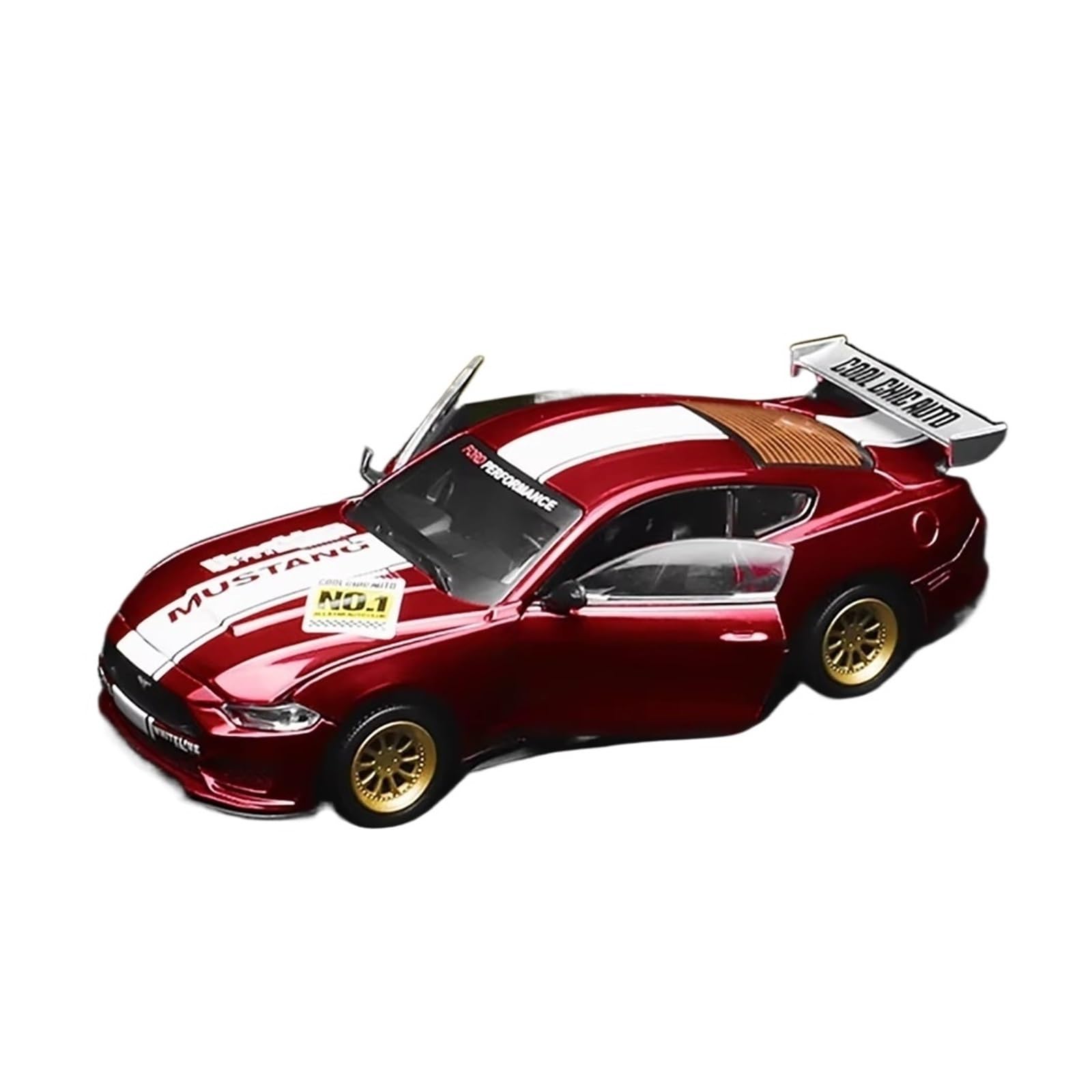 1/42 Per Mustang GT 2018 Giocattoli Veicoli Modelli In Lega Hobby Collection Regali(Red,With box)