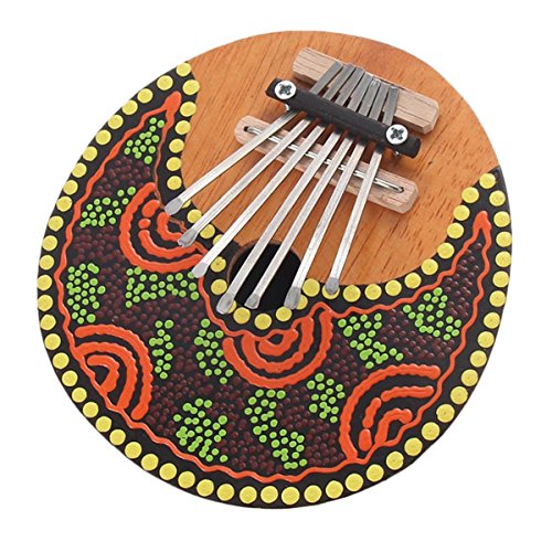VIDOO Kalimba 7 Key Finger Piano Painted Coconut Shell Mbira Likembe Thumb Piano