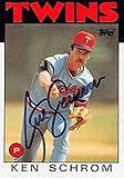 Sports Memorabilia Autograph Warehouse 246904 Ken Schrom Autographed Baseball Card - Minnesota Twins 1986 Topps - No. 71