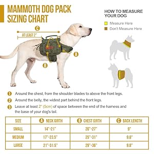   OneTigris-Dog-Backpack-for-Hiking-Nylon-Dog-Harness-Backpack-with-Side-Pockets-for-Large-Dog-with-17-235-Neck-Girth-and-25-31-Chest-Girth-Green-Medium