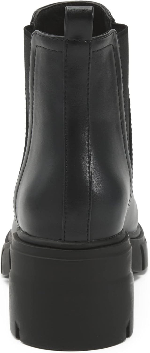 REDTOP Women's Chelsea Boots Elastic Chunky Block Heel Platform Lug Sole Ankle Booties - Image 5