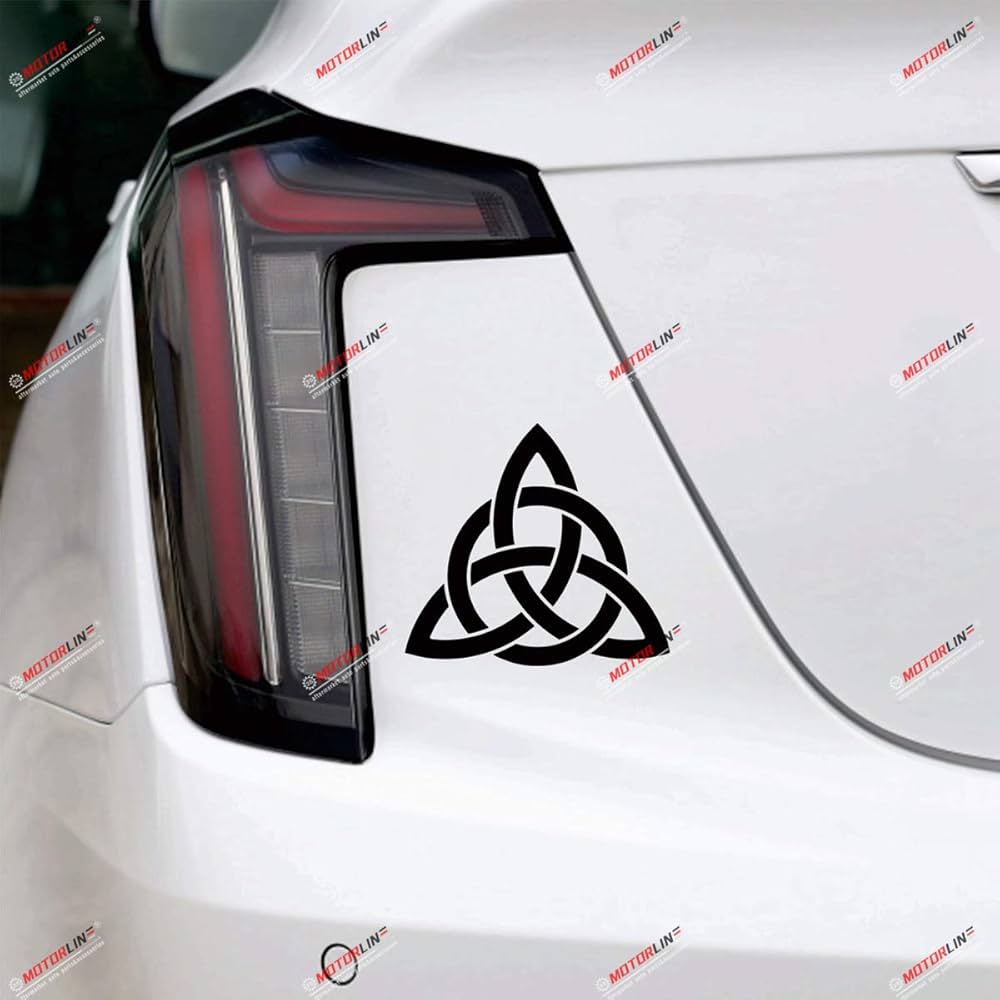 Triquetra Celtic Trinity Knot Symbol Sticker Decal Vinyl - 3 Pack Gold