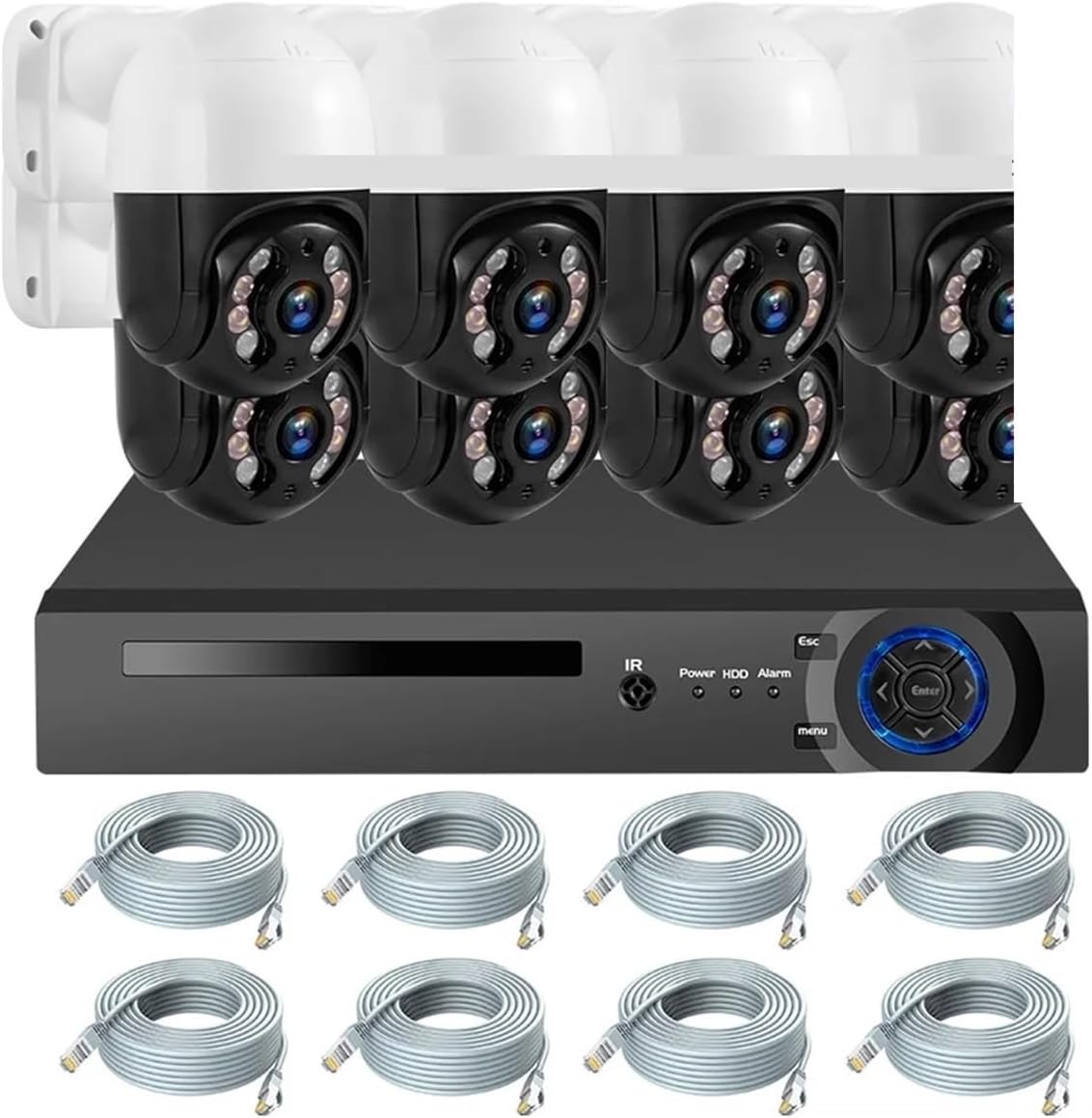 2K 4MP HD H.265 Outdoor Camera System Kit POE NVR 8CH Home Security CCTV Audio Surveillance Recorder Night Vision(3T(户外运动),8CH and 8PCS 4MP)