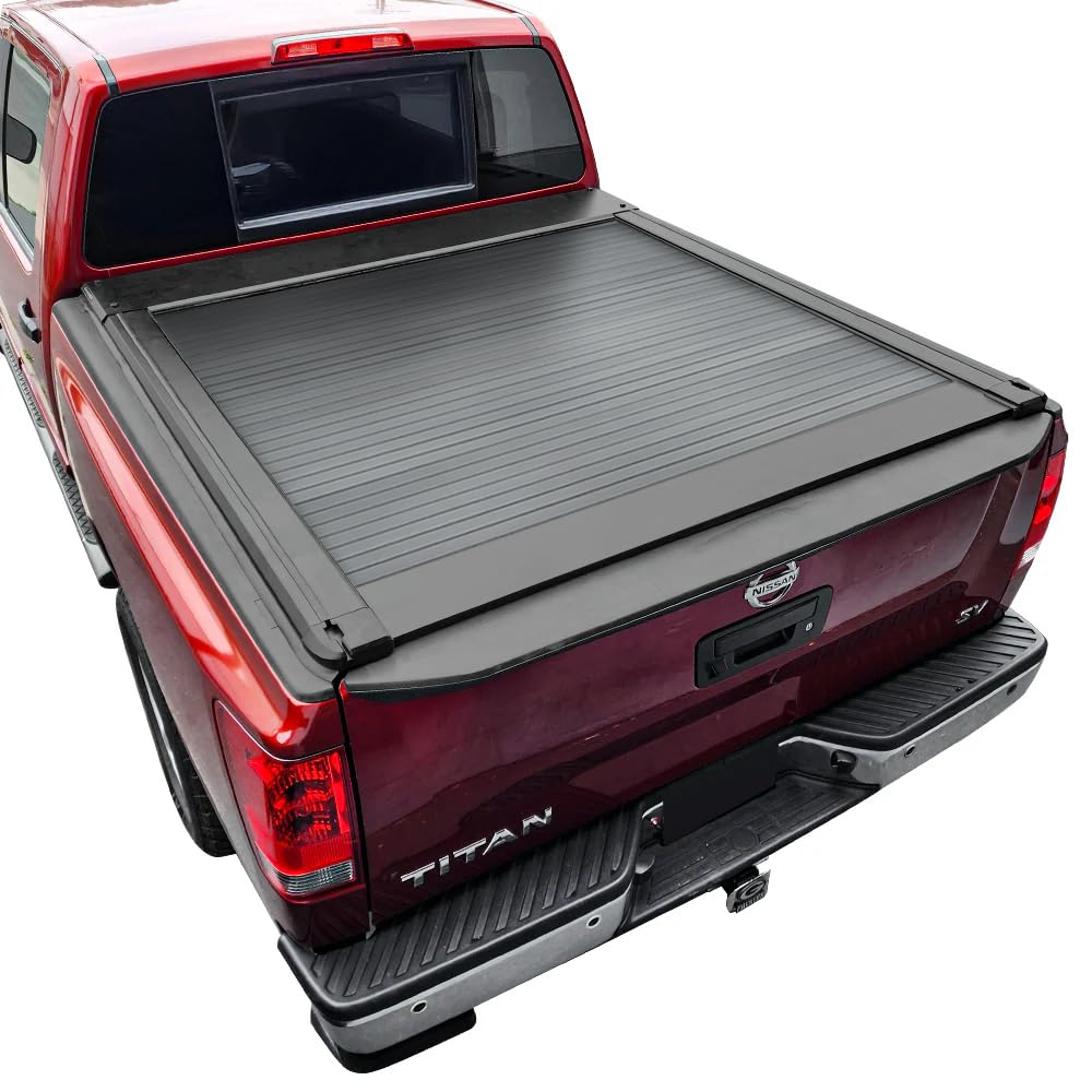 Syneticusa AR Automatic Retract Hard Truck Bed Tonneau Cover Fits 2007-2024 Titan 5.5' (67”) Bed Waterproof Off Road Retractable
