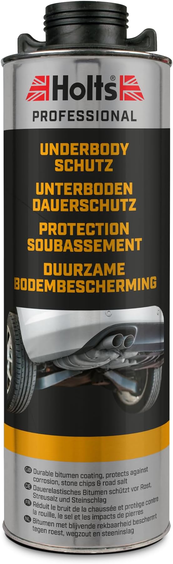 Holts Underbody Schutz Sealer, Durable Bitumen Coating Prevents Rust with Stone Chip Protection, Car Underseal for use after Rust Converter, 1Liter