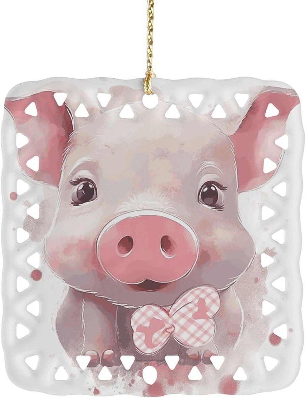 Smiling (26) Ornaments Gift Exchange Idea ,Hanging Ornament Ceramic Material,Christmas Ornaments for Home, Office, Shopping Mall Holiday Decoration.