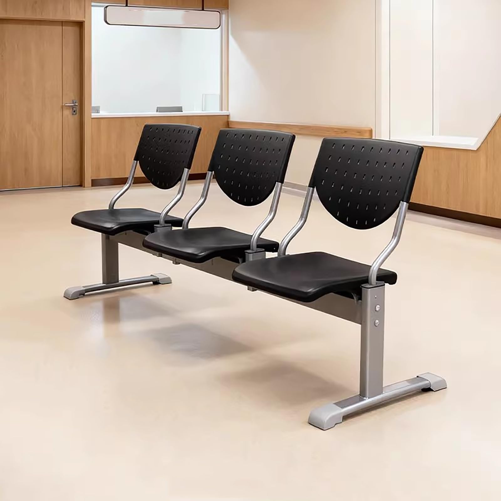 Banco de recepción con respaldo, asiento portátil plegable para estadio, silla de sala de espera de plástico para vestíbulo, patio y conciertos