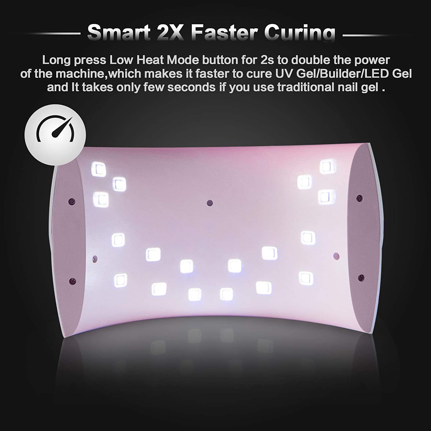 Lampy LED UV do paznokci do żelu do paznokci suszarka do paznokci lampa utwardzająca z 2 timerami czujnik automatyczny cyfrowy wyświetlacz LED wtyczka brytyjska noszenie wygodne