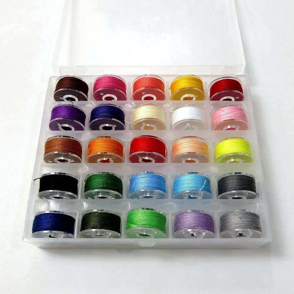 Set Da 25 Bobine In Plastica Per Macchina Da Cucire – Multicolore, Con Custodia, Compatibili Brother, Singer, Elna - 2