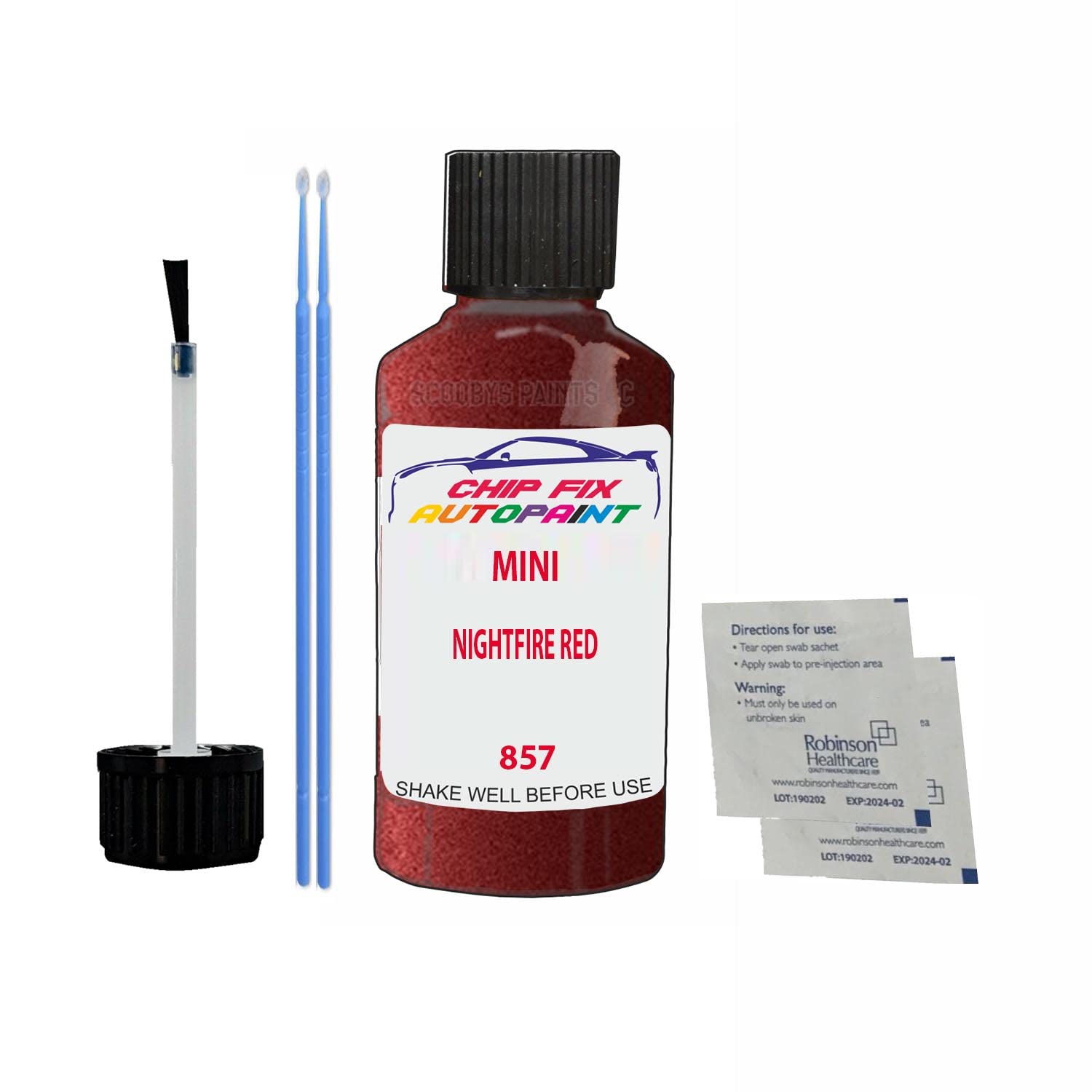 Scoobys Paints Back In The Mix Nightfire Red Touch Up Paint For Mini Cooper 857 2007-2010 30Ml Bottle Brush Scratch Stone Chip Repair Pen