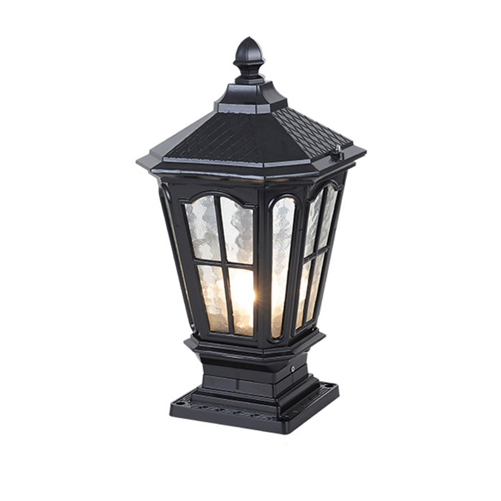 HXYSXHJUO Outdoor Wall Lights Rustic Pillar Lamp Aluminum Water Glass Waterproof Landscape Lantern for Garden Driveway Gate Villa