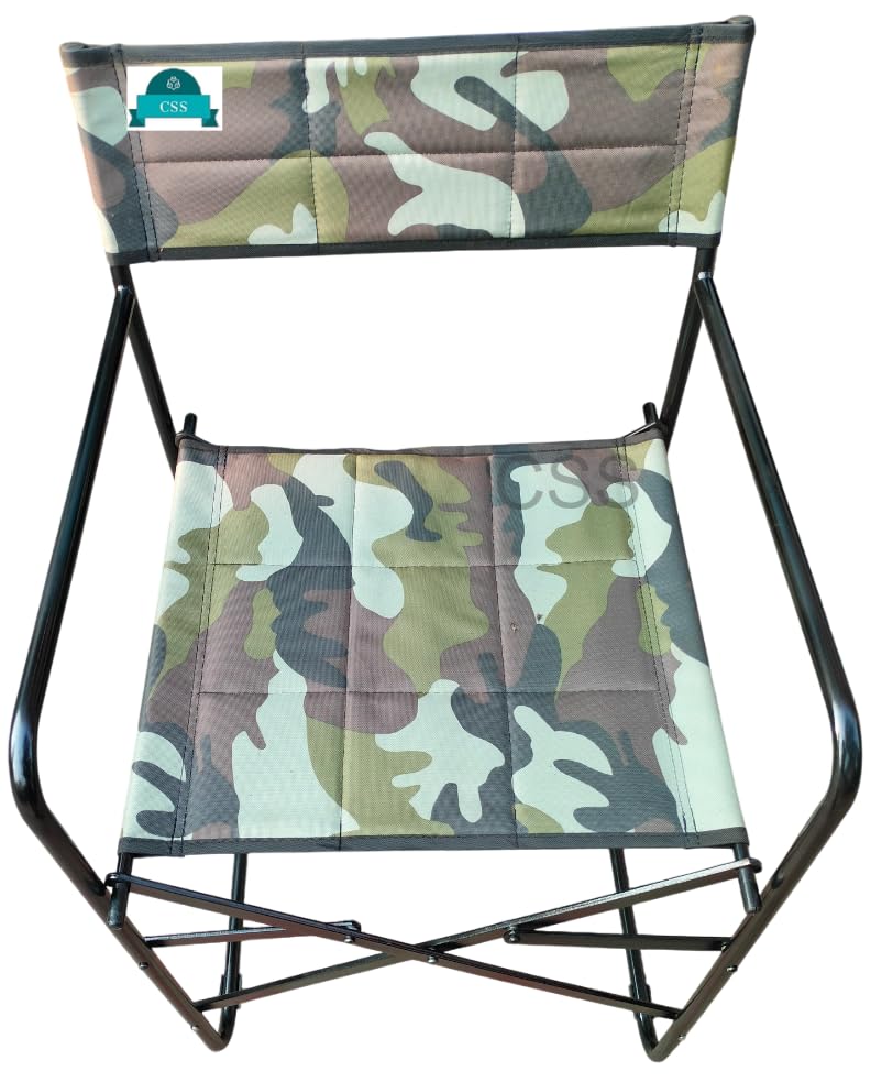 Image of Css Army Camping Directors Chair - Heavy Duty, Oversized Folding Chair for Beach /Fishing /Trips /Picnics /Lawn /Concerts Outdoor Foldable Camp Chair with Army Oxford Fabric, 120kg Capacity - Green