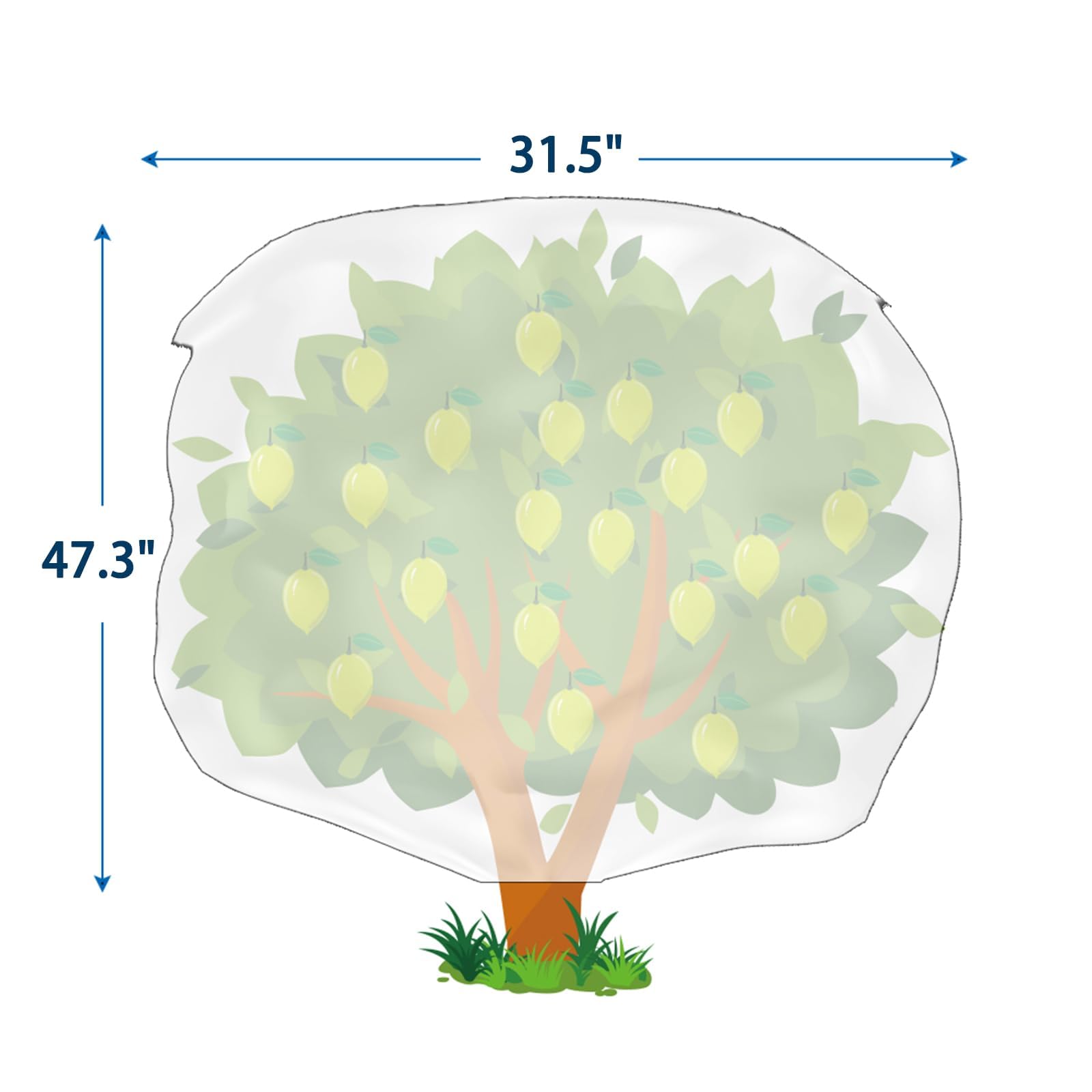 Homimp Cubiertas para plantas de protección contra congelación, paquete de 8 fundas para heladas con cordón de cremallera (31.5 x 47.3 pulgadas), bolsas de protección para plantas para exteriores,