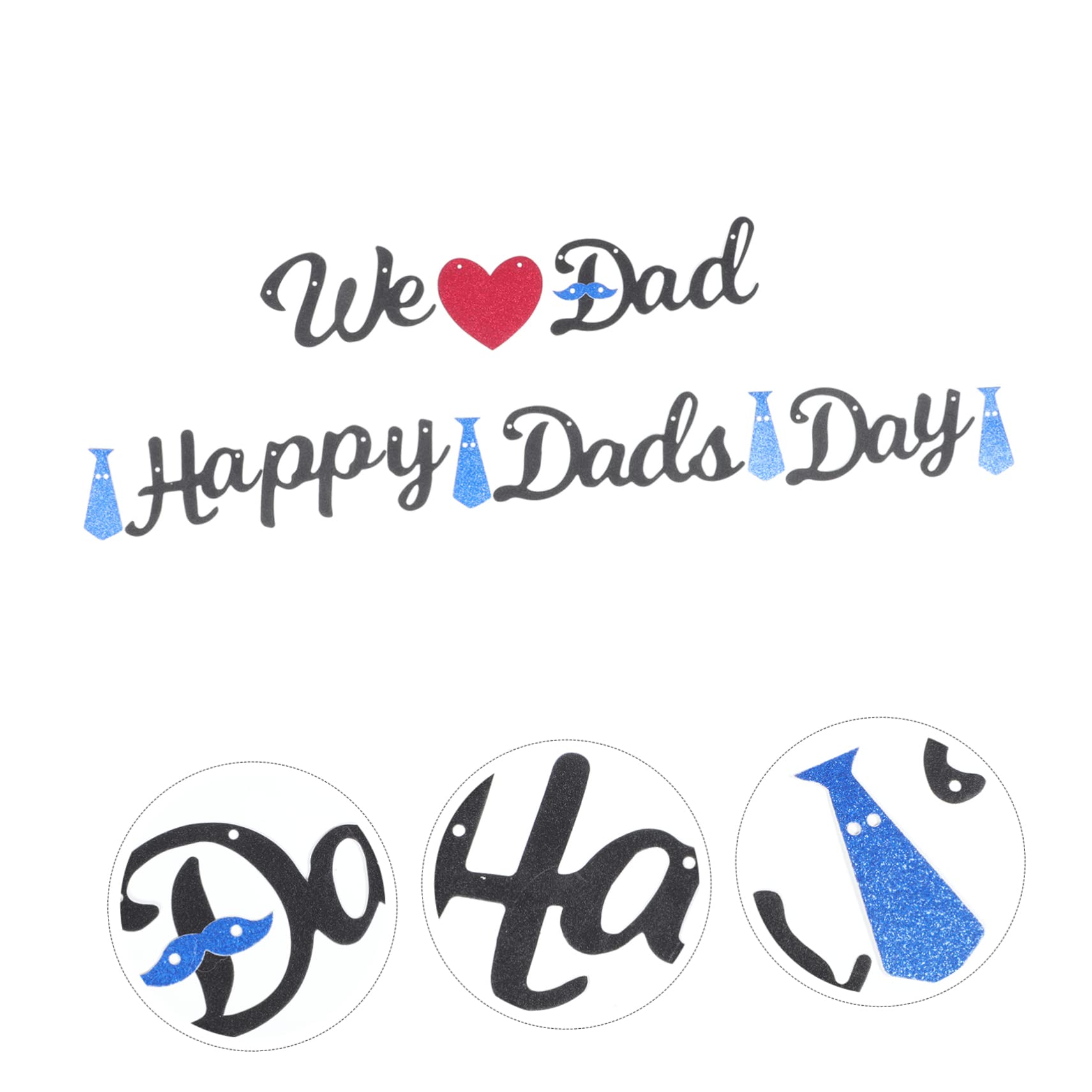 Cabilock 5juegos Banderín Decorativo De Fiesta Para Día Del Padre De We Dad Brillos Para Celebraciones y Decoraciones Casa