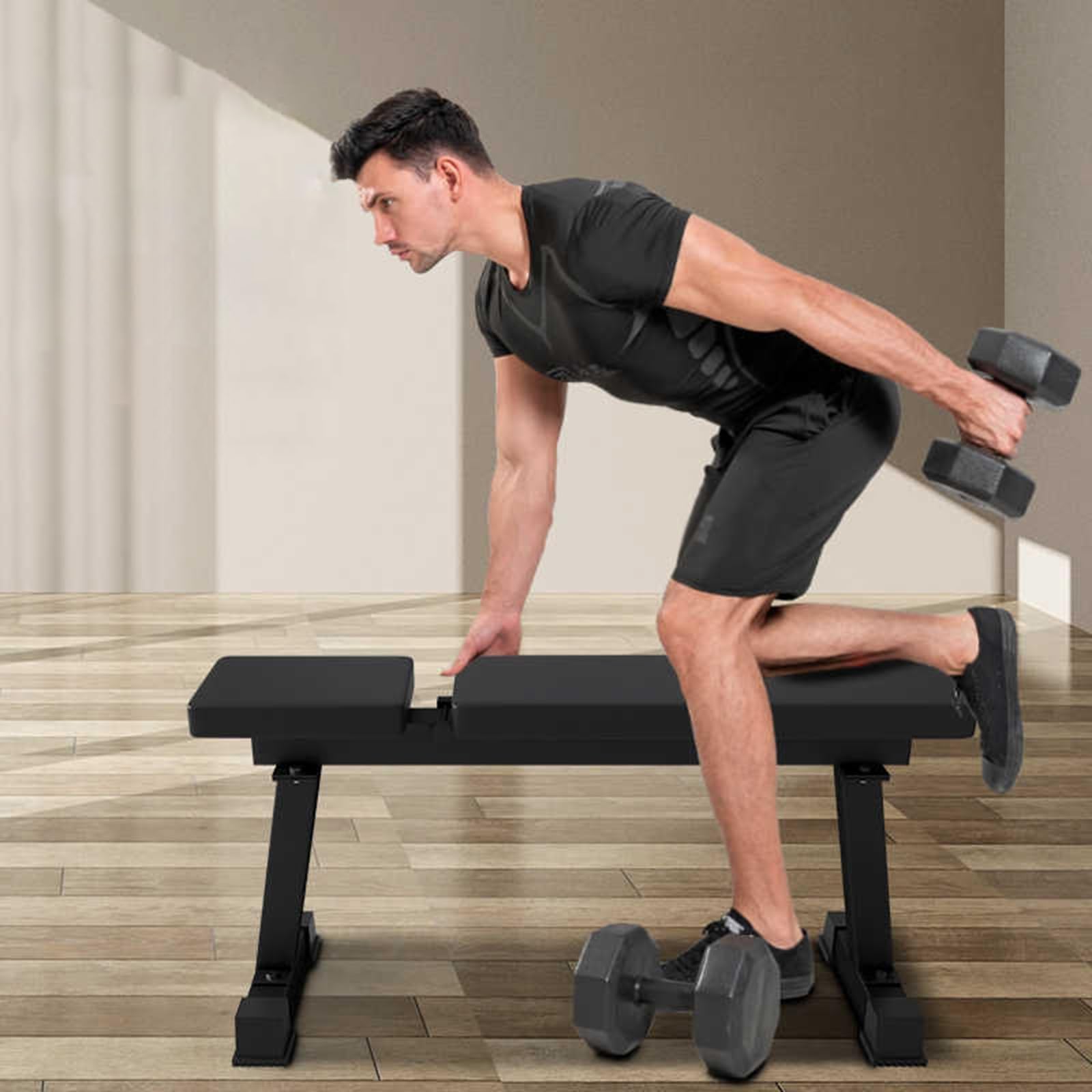 Panca Pesi Regolabile, Panca Palestra Multifunzione, con Carico Totale di 300 kg per Esercizi con manubri in Palestra di casa