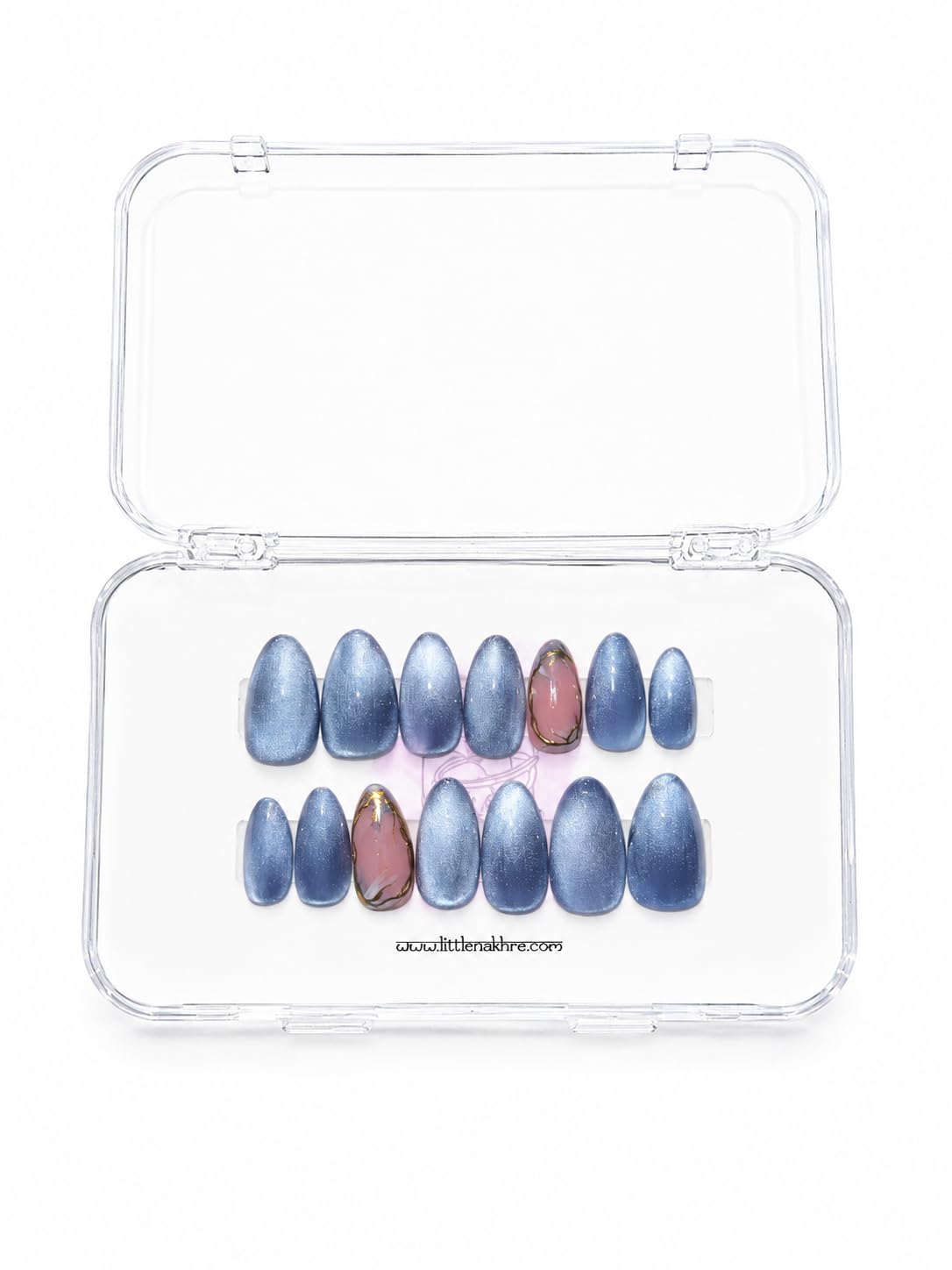 Moonstone Gloss - Cat Eye Chrome Reusable Press-On Nails-image-5