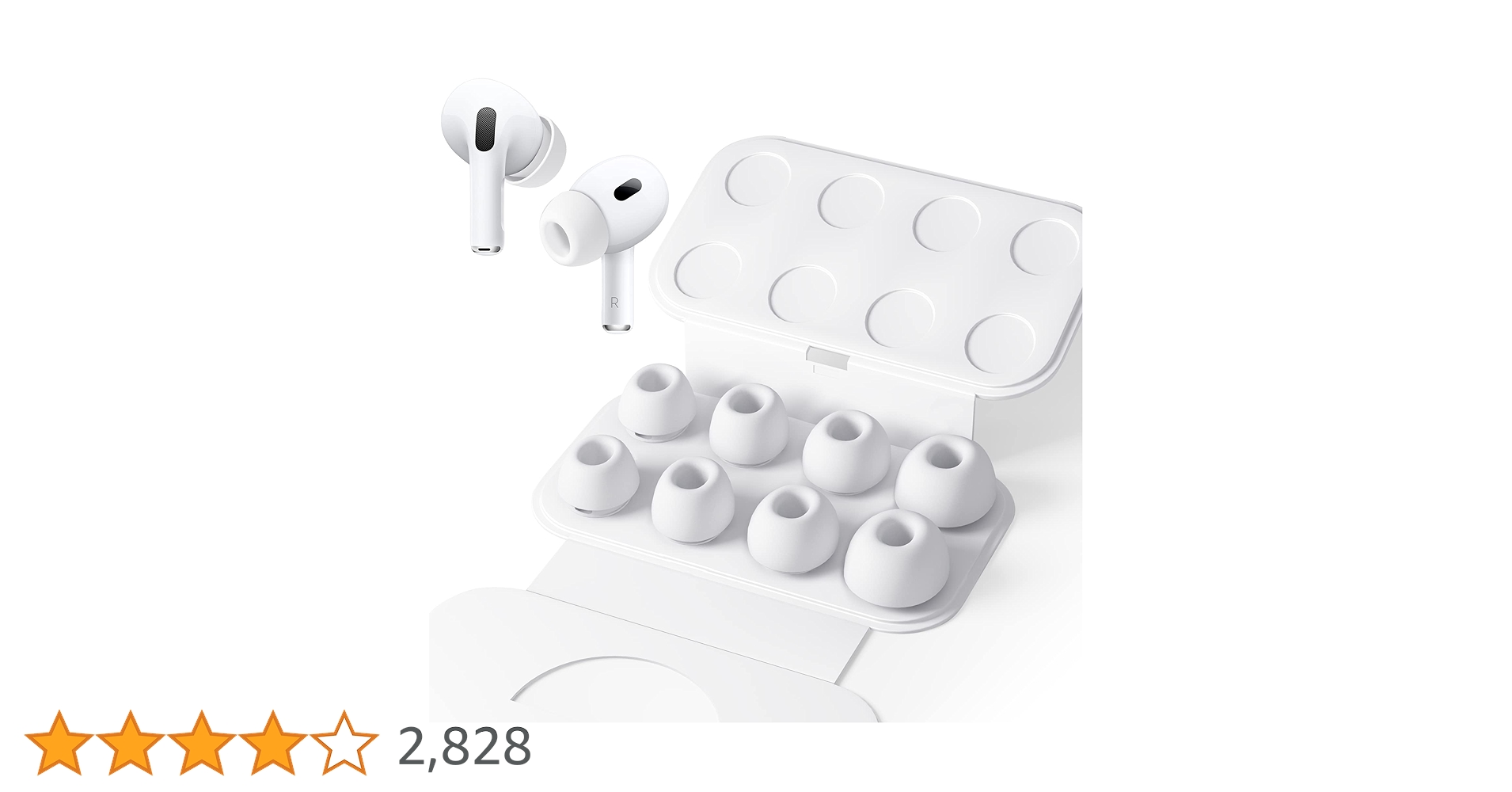 右耳AirPods本体 イヤーピース付き KeyBudz AirPods 4 専用 イヤーフック EarBuddyz ホワイト（専用