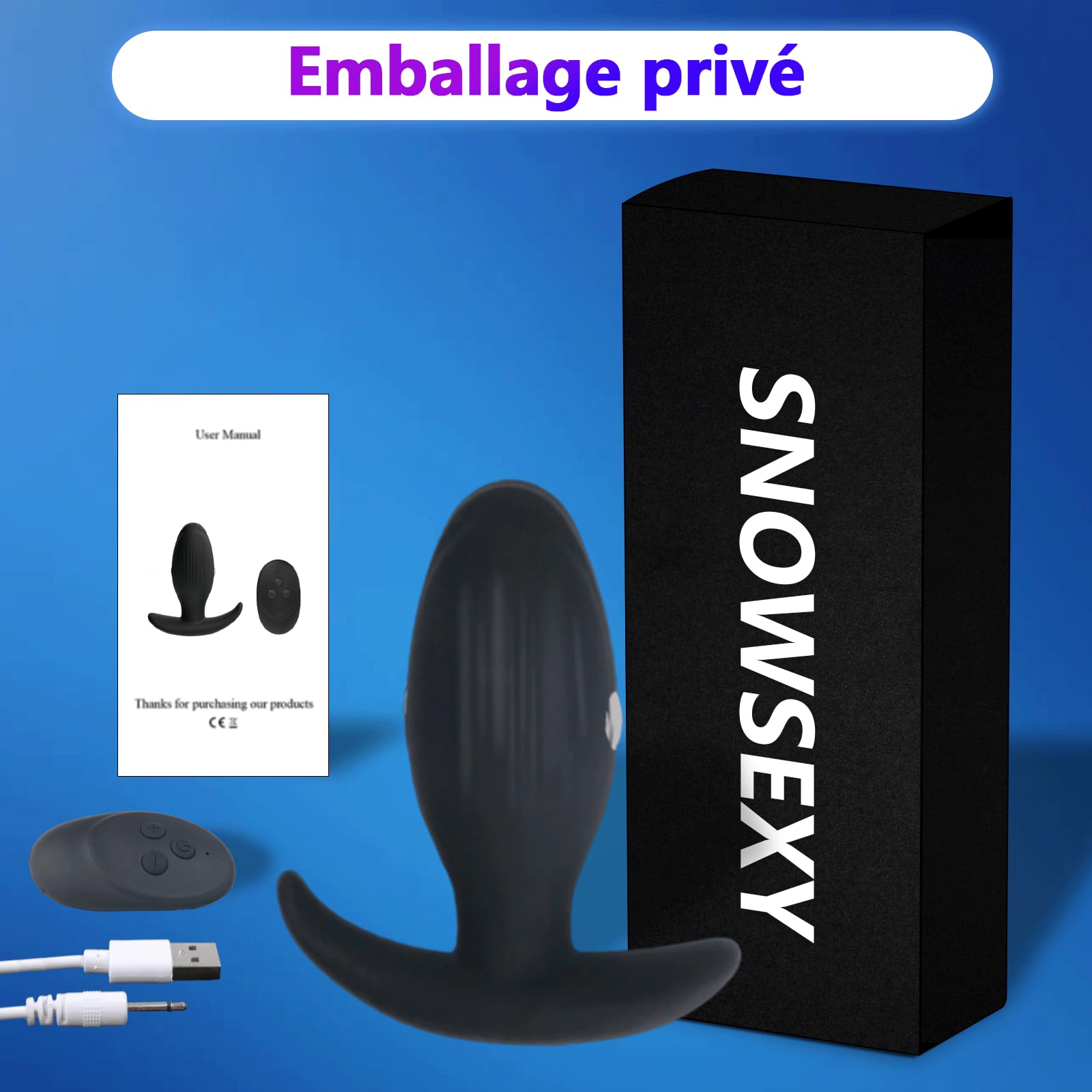 Électrostimulation Plug Anal Vibromasseurs Sex Toys Anals Plug Vibrant avec 7 Modes de Vibration et 7 Modes de Choc Electrique Télécommande Silicone Butt Plugs Anale, Prostate Homme SM Jouets Sexuels