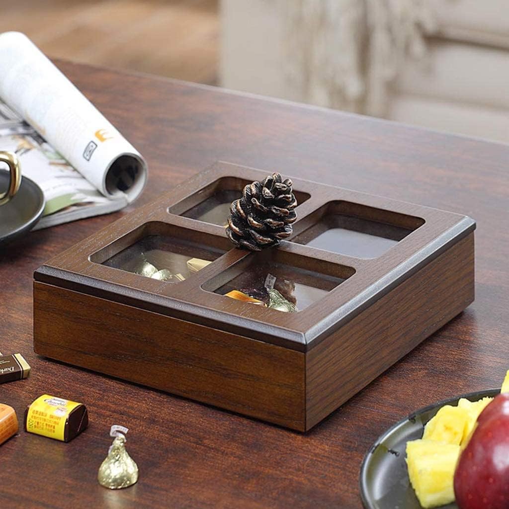 Creative Divided Serving Tray Candy Nut Container Nut Bowl Nut Serving Platter Serving Tray with Lid, Snack Box Nut Plate Living Room Creative Home Compartment Dried Fruit Tray Candy Box ()