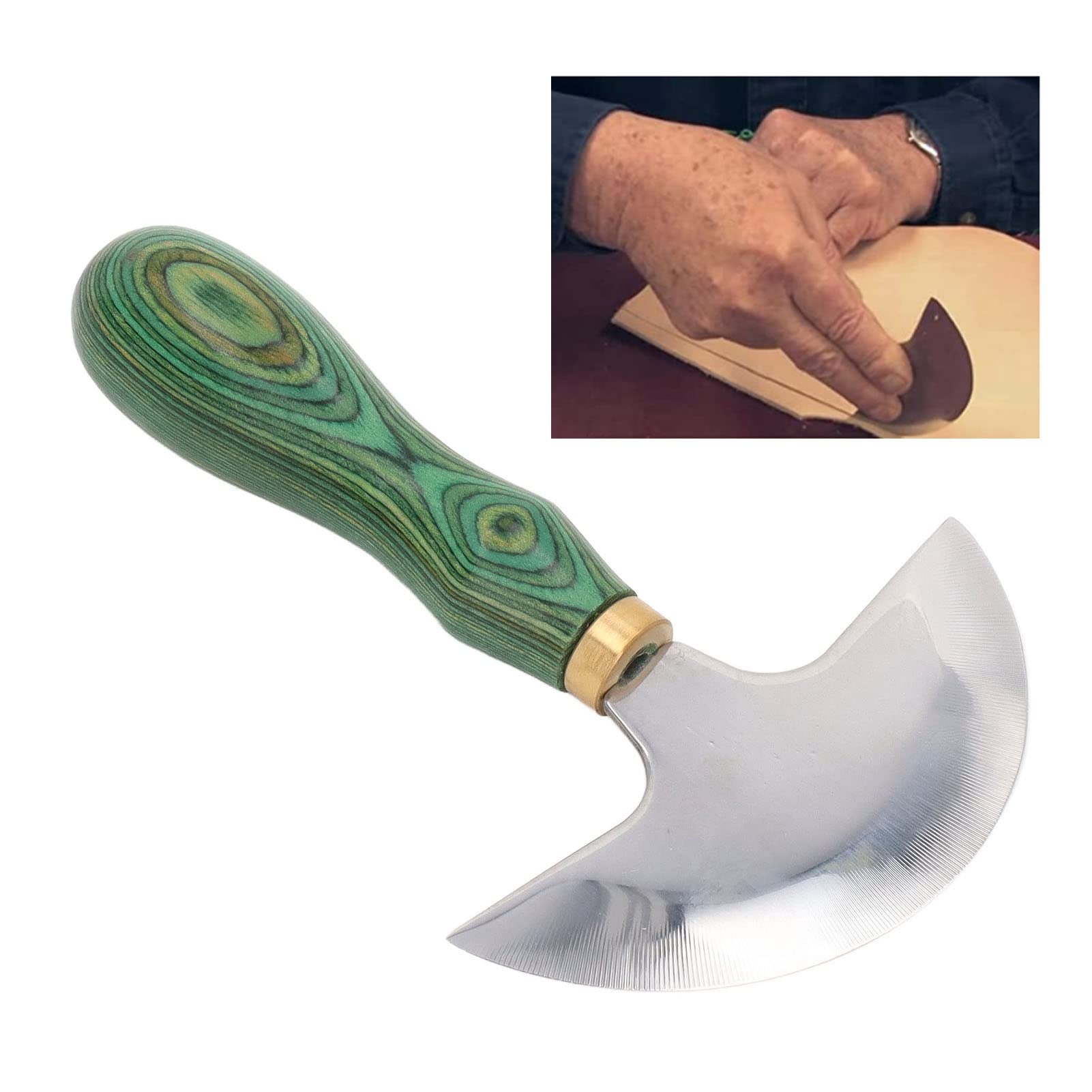 HEEPDD Cuchillo de Cabeza Redonda, Cuchillo de Trabajo de Cuero, Cabeza Redonda, Resistente y Duradero para Manualidades