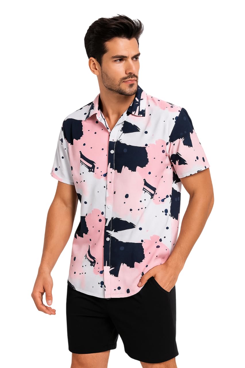Men's Nightwear || Mens Printed Night Suits || Night Suit Co-Ord Set for Mens Pink-picture-33