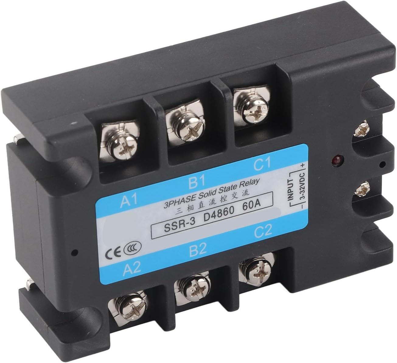 Eacam 3 Phase Solid State Relay with Reliable Performance for Commercial Heavy Industrial Applications - Control Equipment for Distribution, 60A DC-AC 480V - Suitable Commercial Use