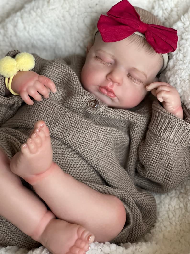 Pinky RebornDolls Girl 20 inch 50cm Realistic Newborn Baby Doll with Soft Body Lifelike Baby Dolls That Look Real with Magnet Pacifier