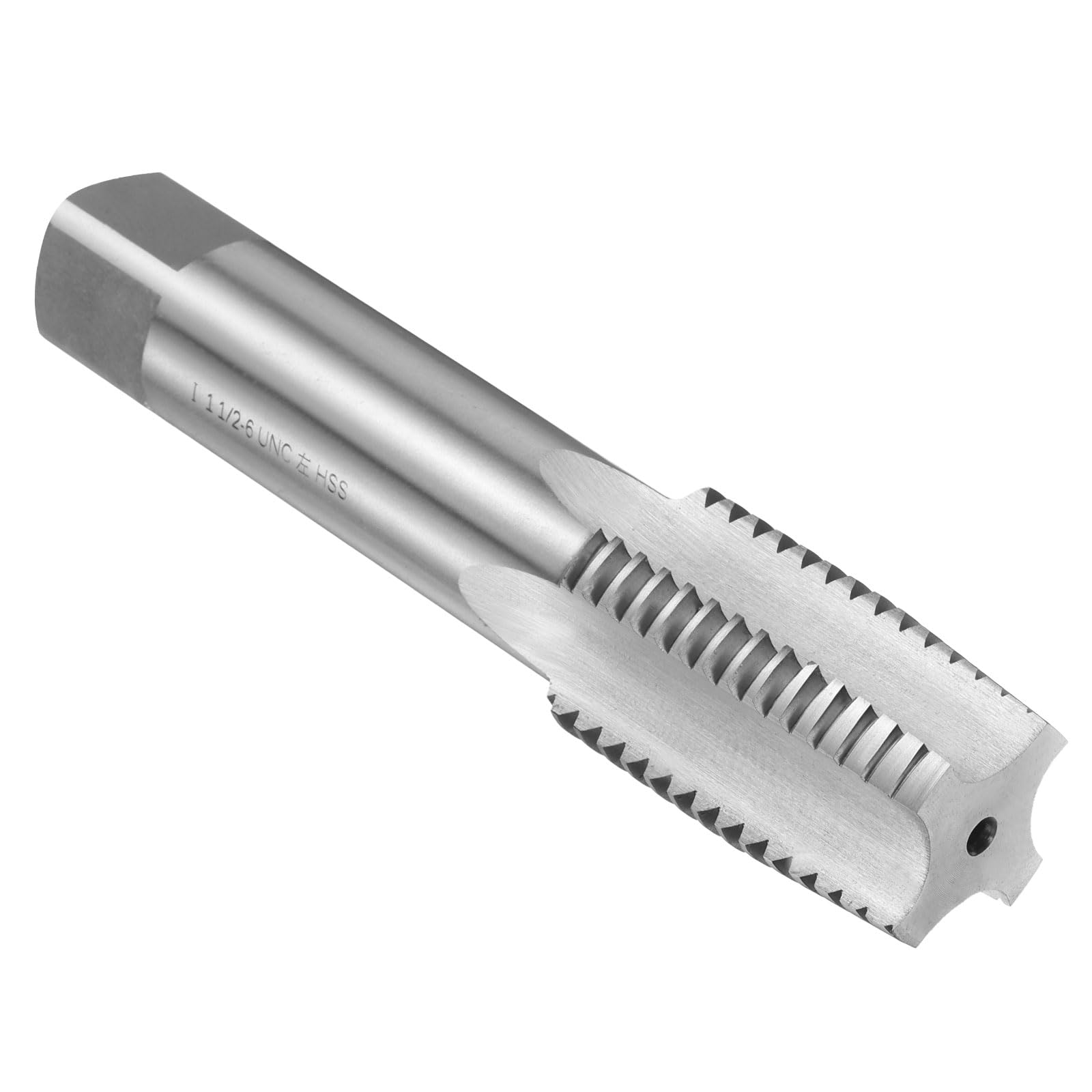 uxcell Hand Taper Tap 1-1/2"-6 UNC 2B Left Hand Thread Taper Style Taps Straight Flute Screw Tapping Threading Tool High Speed Steel HSS6542
