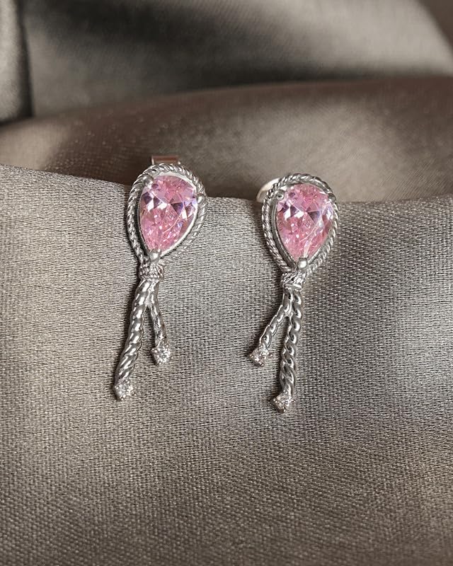 Image of CLARA 925 Sterling Silver Stud Earrings | Platinum Plated | Daily Wear |Gift for Women and Girls