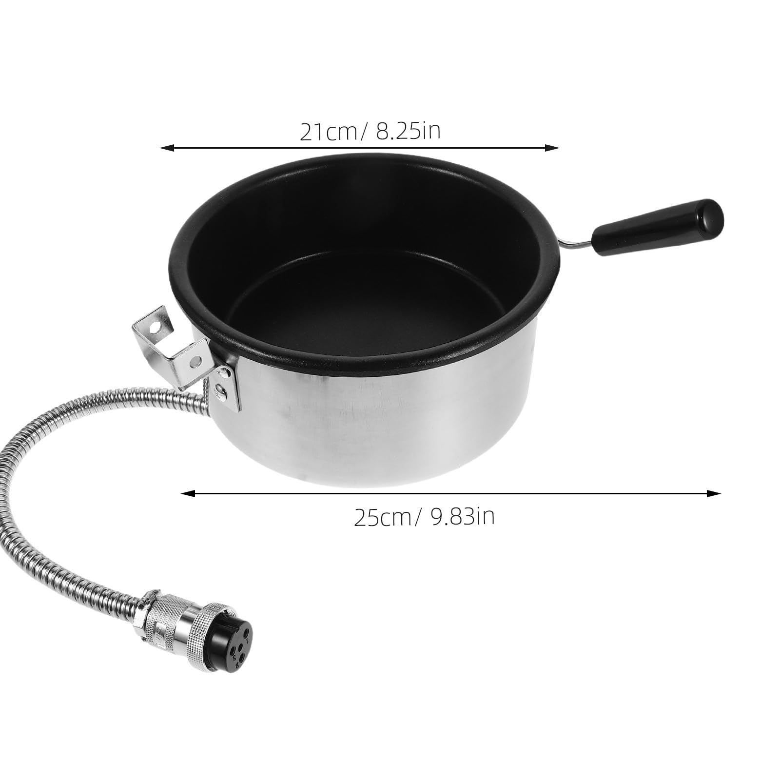 Popcornkessel 8 Unzen aus Aluminiumlegierung, Antihaftbeschichtet | Ersatzteil für Popcornmaschinen, Silber, Schnelles Erhitzen, Leichtes Design für Zuhause und Familienfeiern