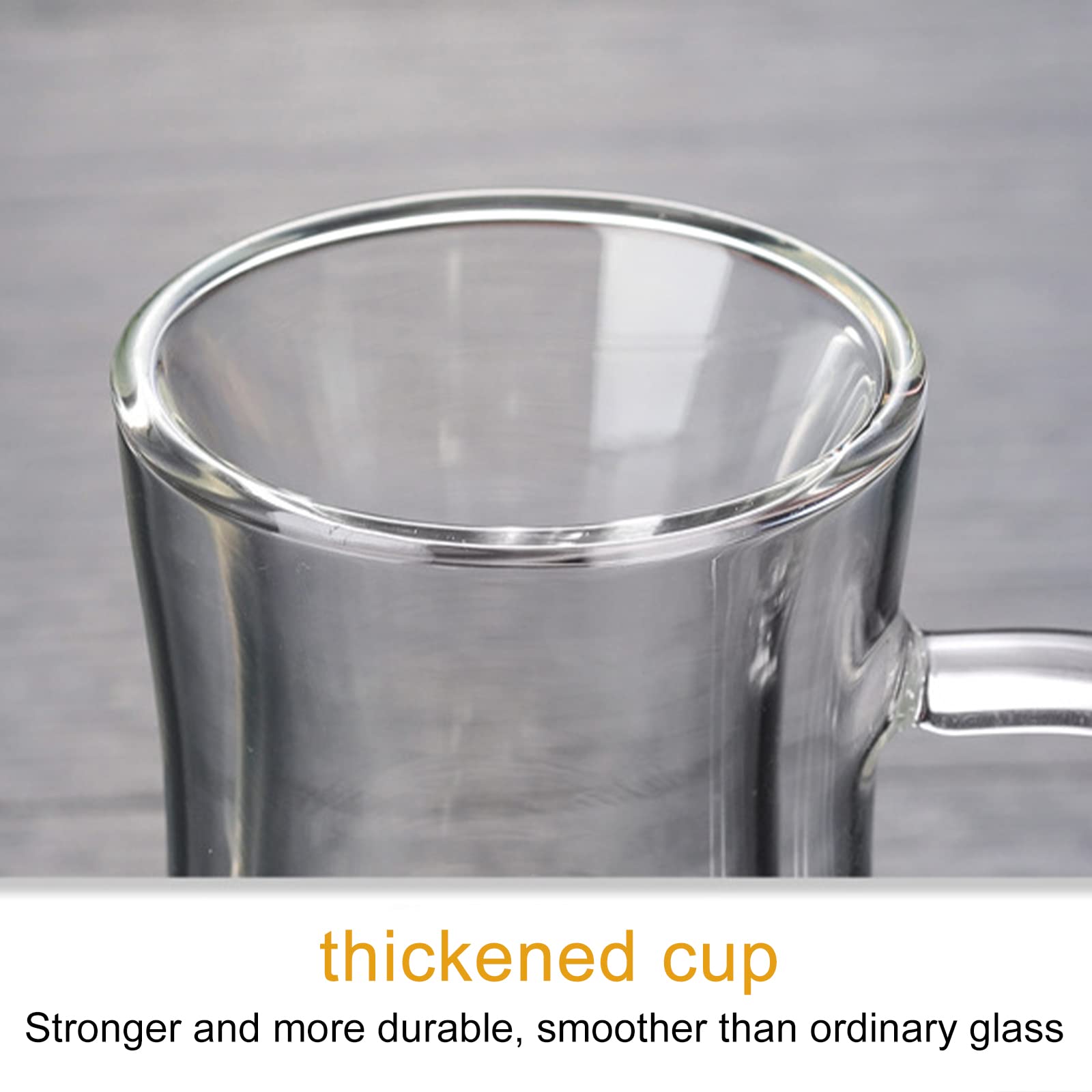 CNGLASS 2 Tazze Caffè Doppia Parete Cuore 250ml Vetro Borosilicato