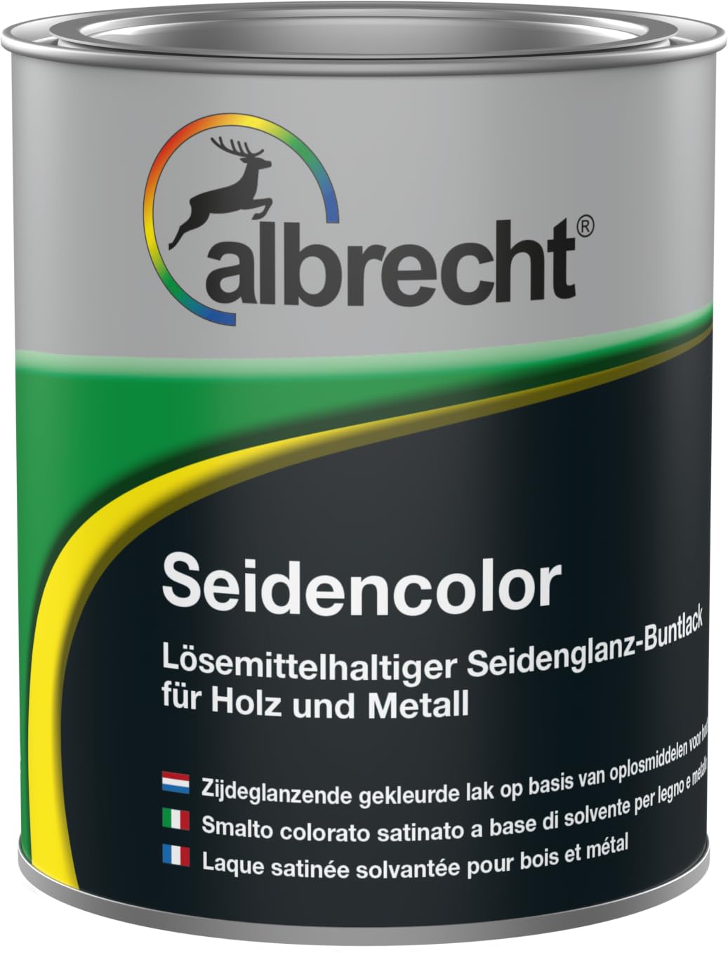 Albrecht Seidencolor Buntlack 2,5 L | Weiß seidenglänzend | High-Solid-Technologie | Für Holz, Metall & Hart-PVC | Innen & Außen | Strapazierfähig