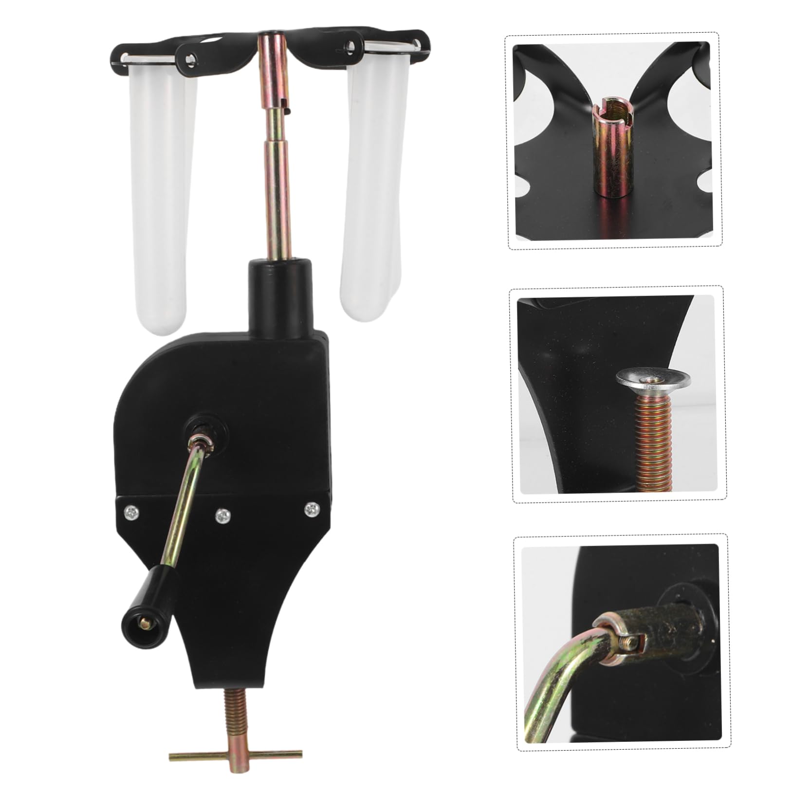 Centrifuga Manuale Portatile per Laboratorio Scolastico, Separazione ad Alta Efficienza, Compatibile Piccole Provette, Materiale Plastico Nero per Uso Outdoor e Scuola Media