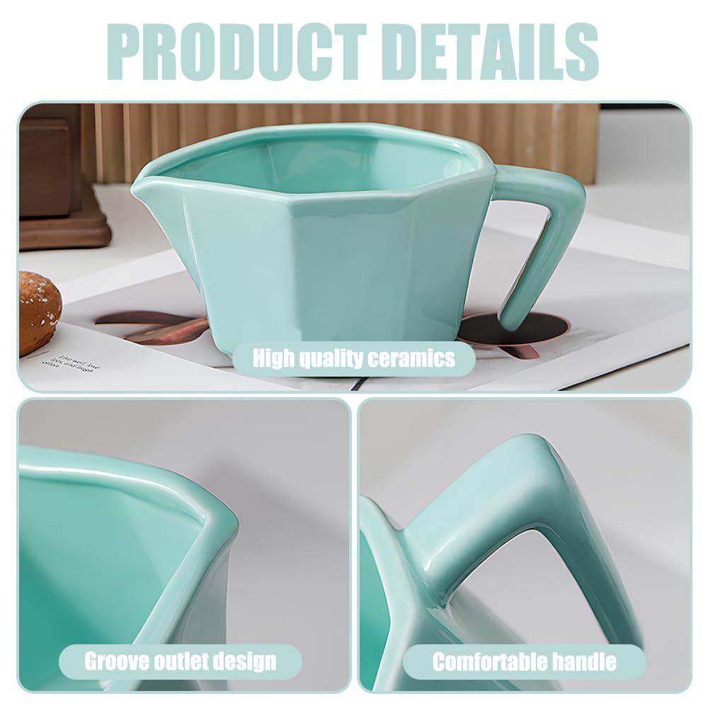 Fonduta Cioccolato, Pentola per Fonduta di Cioccolato al Burro in Ceramica, Set Casa con Candela da tè 300 ml con 1 Forchette per Formaggio, Verde (Verde)