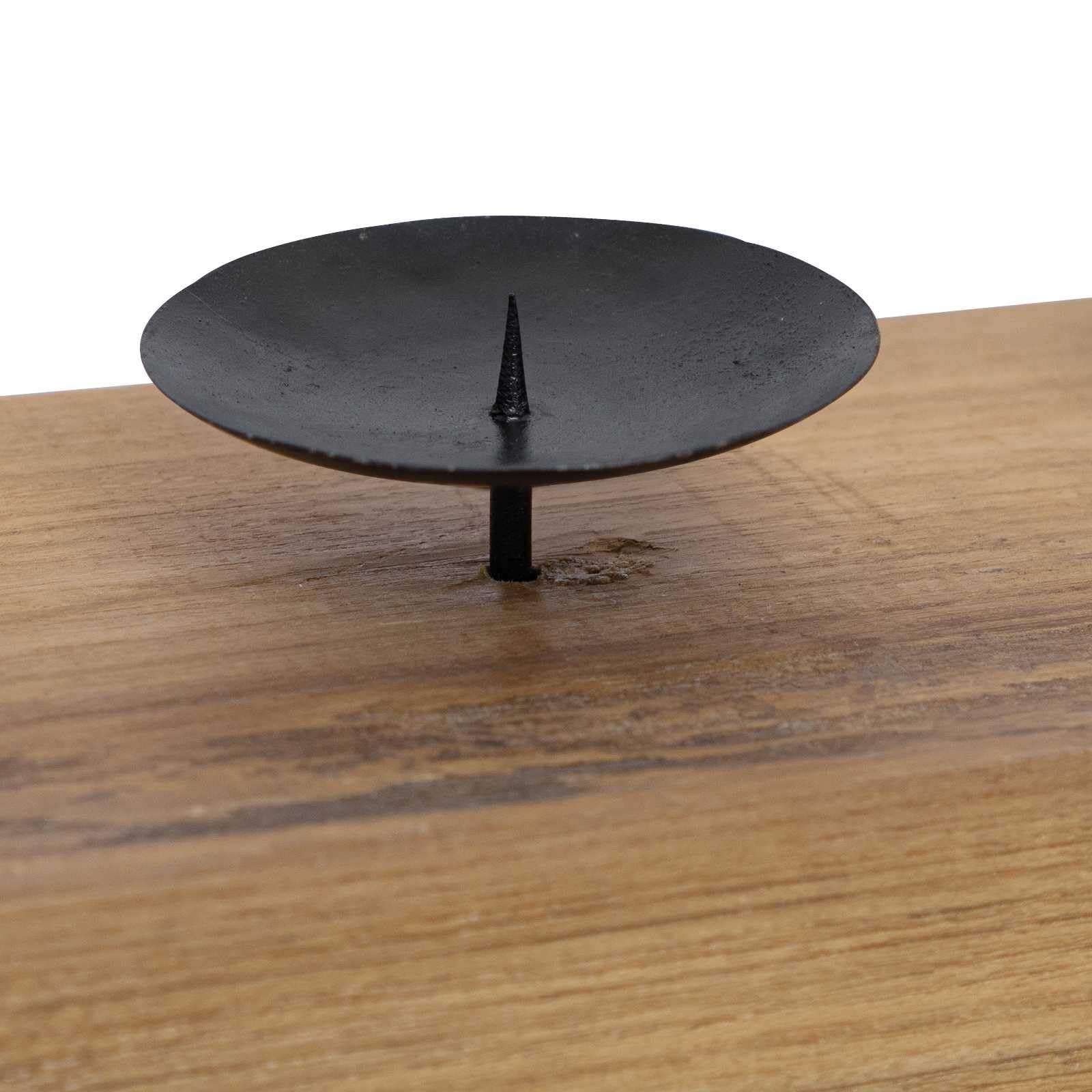 Portacandele in legno di teak massiccio, decorazione da tavolo rustica, per soggiorno, 50 x 15 x 10 cm