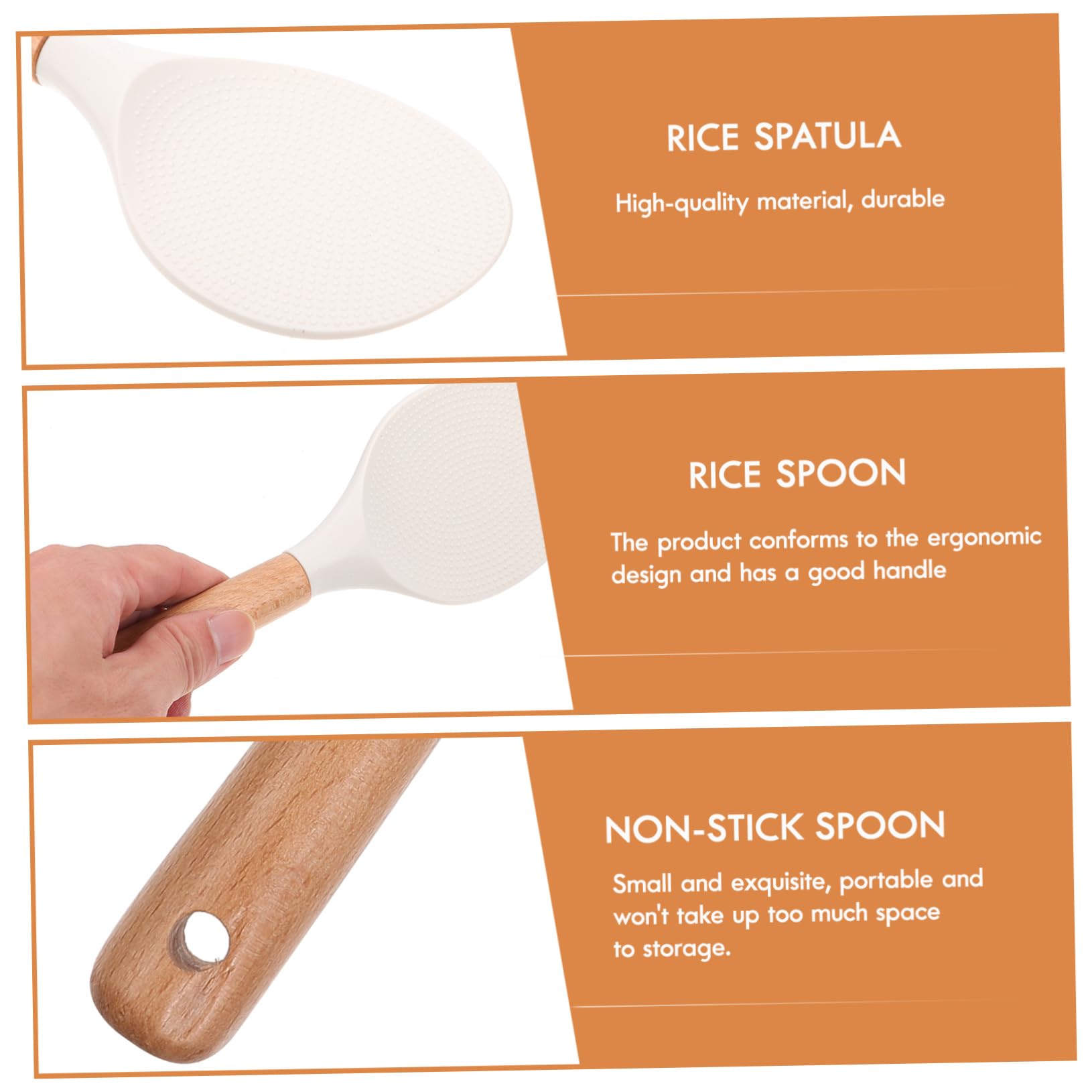 Cabilock 1Pc Rice Spoon Kitchen Utensil for Cooking Mixing Serving Portable Ergonomic Design for Home Restaurant Use