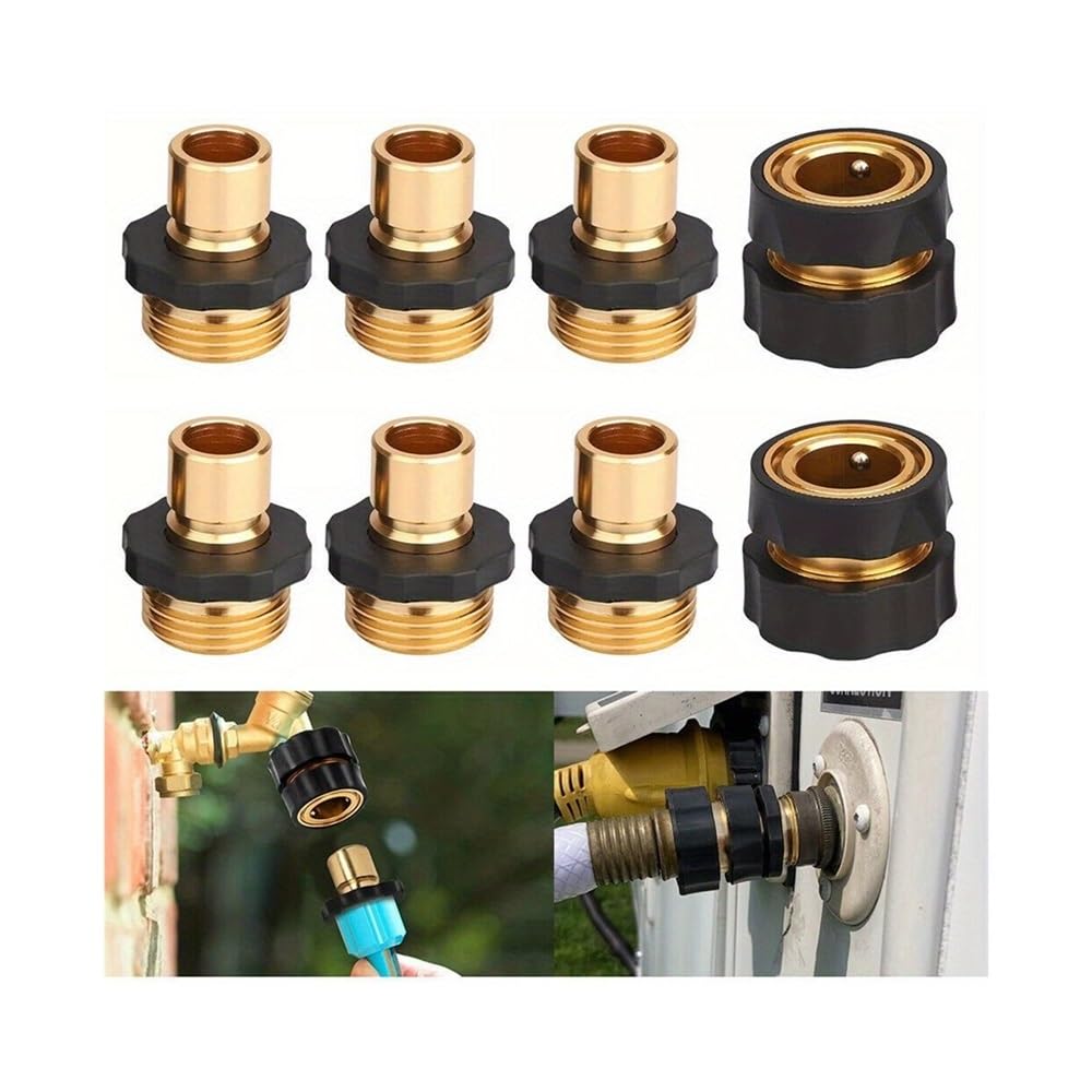 Bigbibi Men's 3Set 3 Sets Of 3/4 Inch Quick Connect Hose Fittings - And Fe Couplers For Effortless Garden Hose Connections