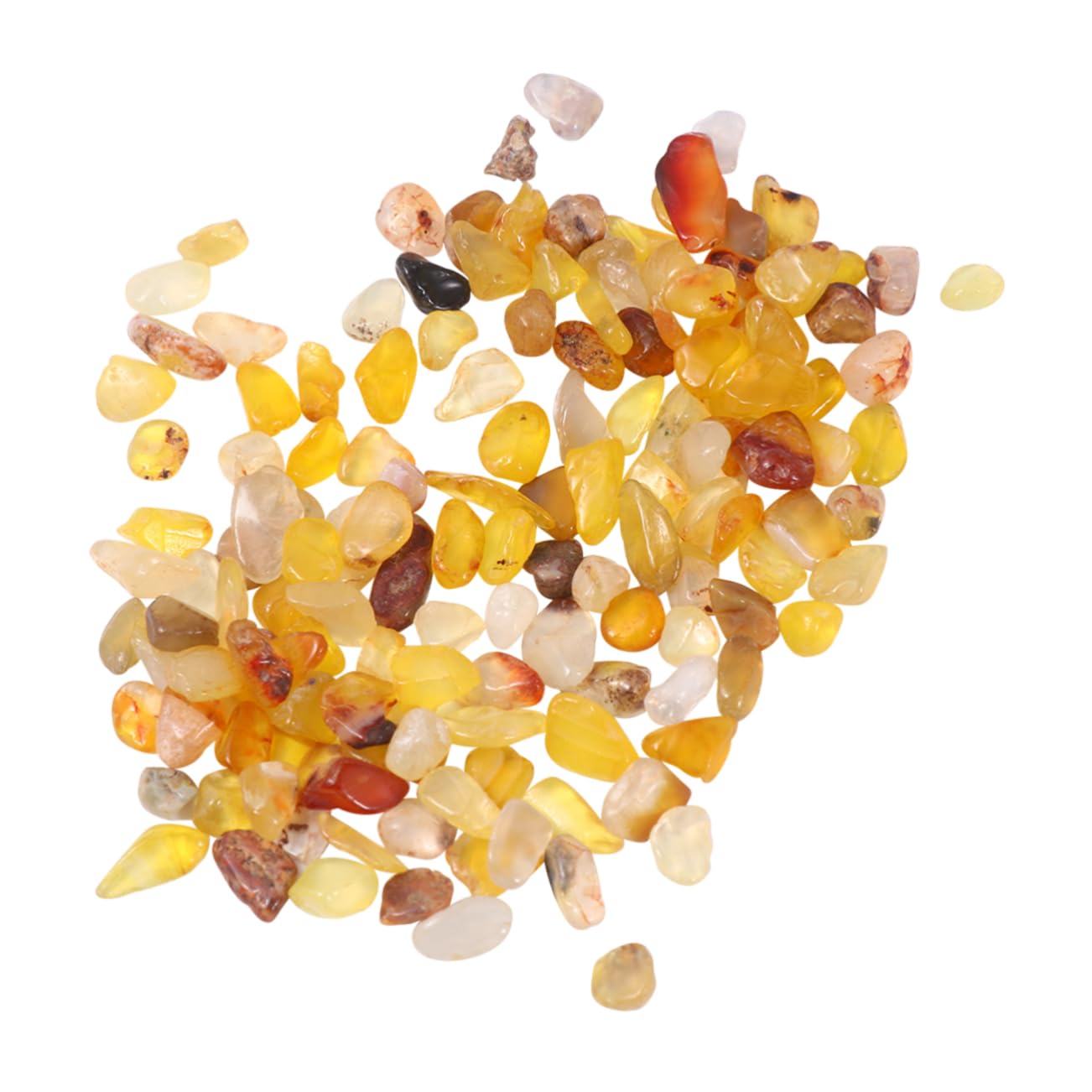 Yardwe 200G Yellow Polished Gravel Stones for Flower Pots and Fish Tanks Irregular Decorative River Rocks for Aquariums Natural Stone Pebbles for Indoor and Outdoor Use