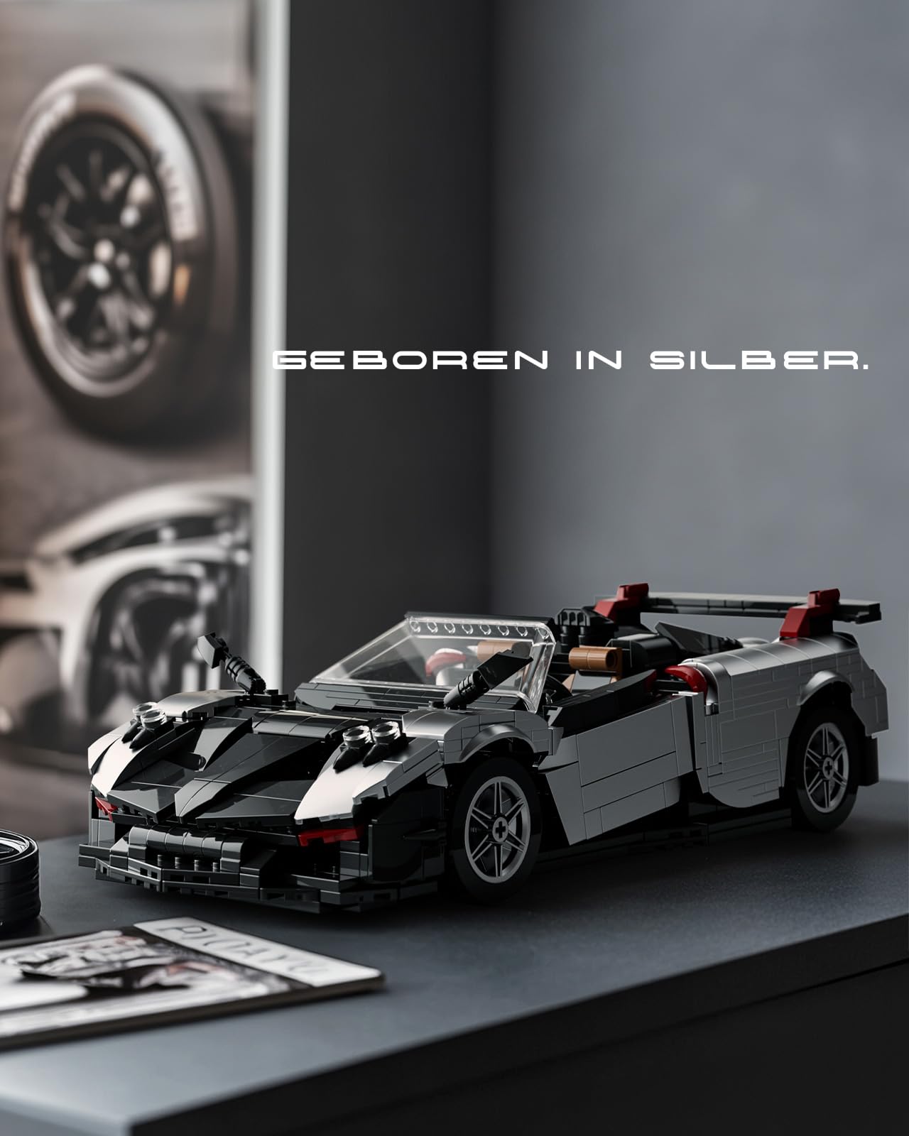 Nifeliz Auto-Modellbausatz für Erwachsene, Maßstab 1:14 Sammlerauto Sportwagen Klemmbausteine Auto, eine ideale Geschenkidee für Zuhause oder das Büro (1,191Teile, NF10318) | Supersportwagen-Modellbauset im Maßstab 1:14 für Display und Sammler, ideales Ge