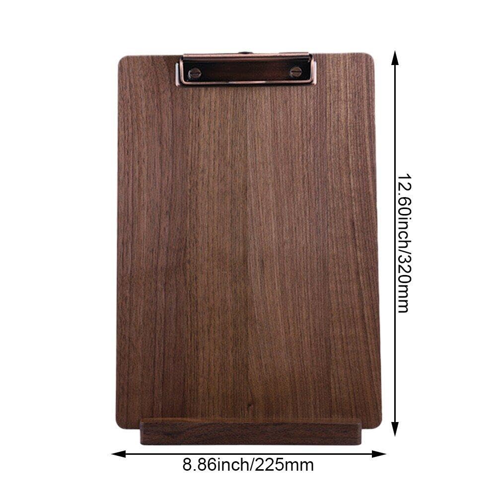 Portapapeles De Madera A4, Portapapeles con Soporte, Carpeta De Portapapeles para Exhibición De Menús, para Restaurantes, Bares, Cafeterías