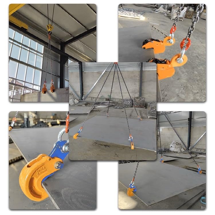 Morsetto verticale a piastra, capacità 4000 lb/2T, pinze in acciaio industriale resistente per attrezzature di sollevamento e movimentazione