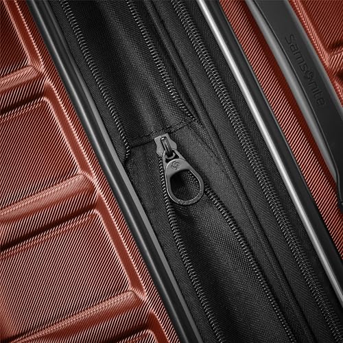 Image of Samsonite Omni 2-24 inch Medium Checked Hardside Luggage with 360 Spinner Wheels - Scratch Resistant Hardshell - TSA Lock, Airline-Approved - Expandable Lightweight Polycarbonate Shell, Brick Orange